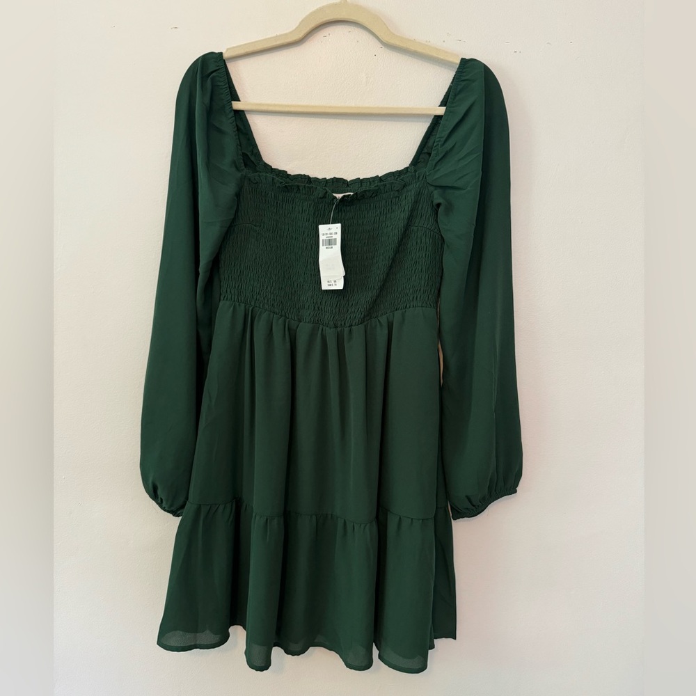 Abercrombie Long-Sleeve Smocked Mini Dress M